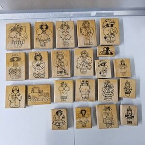 DOTS‎ Wood Mounted Rubber Stamps Lot Crafting Scrapbooking Card Making